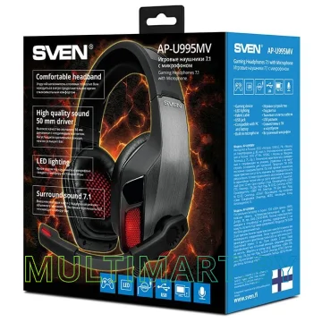 Наушники SVEN AP-U995MV Black-Red картинка 3